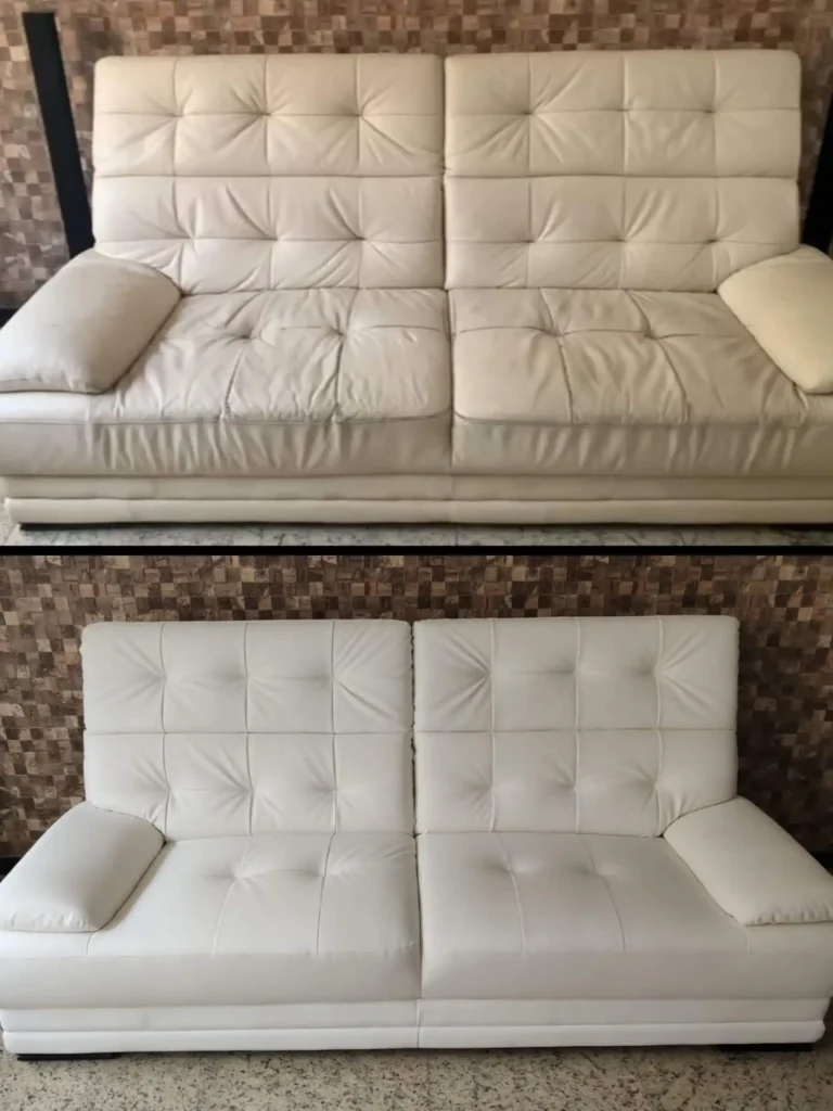 Reforma sofá de canto antes e depois - acabamento profissional Tapeçaria Kisofá